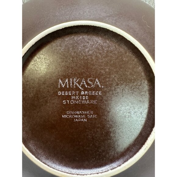 Vtg Mikasa Desert Breeze Brown Crackle Stoneware Soup Bowls MK132 8 5/8” Set 6 - Picture 7 of 9